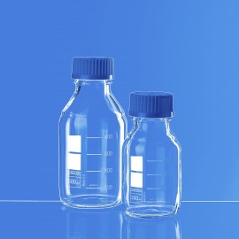 Flacon de stockage 500 ml verre clair avec bouchon PP DIN EN ISO 4796-taille du filetage GL 4